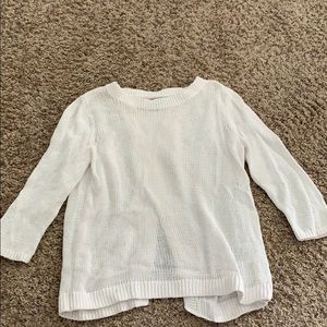 3/4 sleeve white sweater